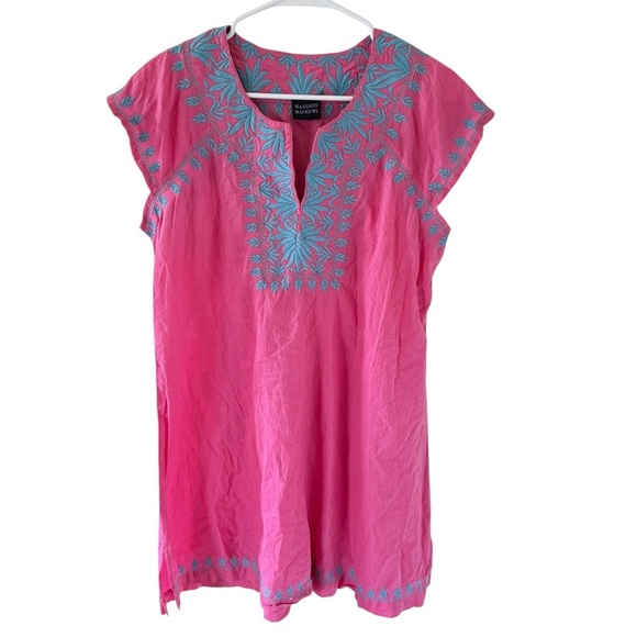 Madison Mathews Pink Embroidered Mini Dress - Picture 4 of 8